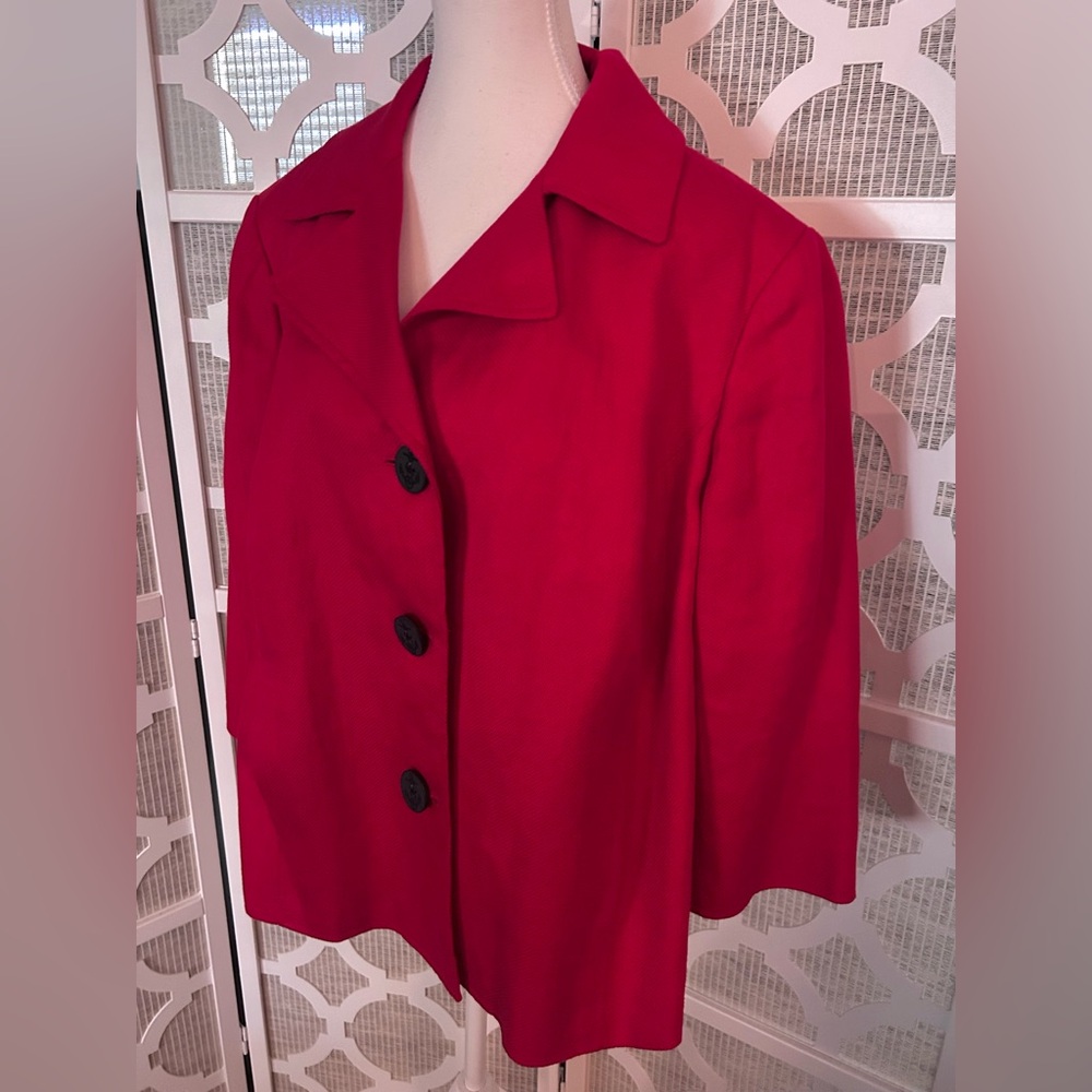 Nautical Ralph Lauren Vintage Red Jacket Blazer Linen 20w Navy Blue Cape Cod - Picture 4 of 15
